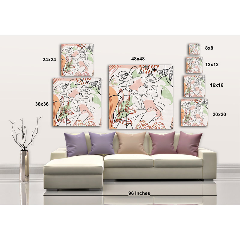 Beach Friends 345 - Impression sur toile tendue, H 8 po x l 8 po x P 1,5 po