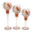 Set of 3  Autumn Robin Candle Holders