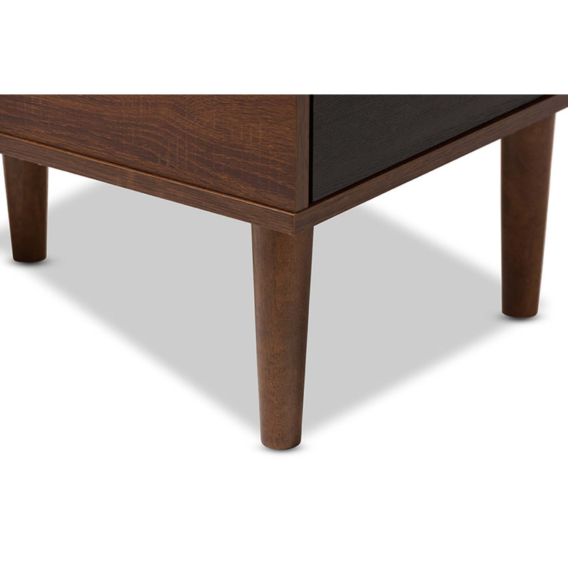 Banc de rangement rabattable en similicuir Edwina, Gris clair / Brun noyer