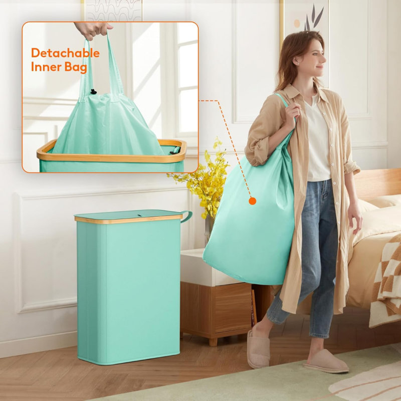 Polyster Laundry Cart, Sage green