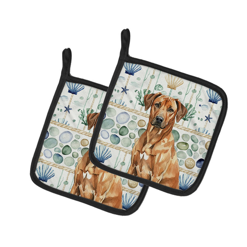 Paire de poignées en verre Rhodesian Ridgeback