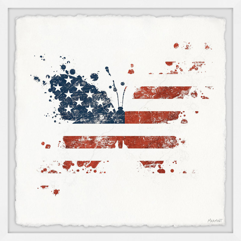 American Butterfly - Single Picture Frame Painting, 81cm H x 81cm W x 3.81cm D