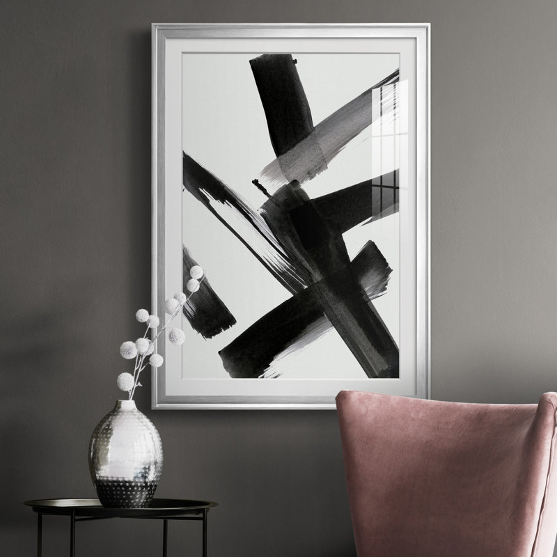 Black Magic II - peinture encadrée, Argent, H 30,5 po x l 42,5 po x P 1,5 po