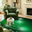 Tapis d'intérieur vert lavable à la machine, motif sapin de Noël et bonne année-905849556
