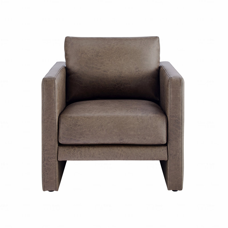 Chaise d'appoint rembourrée en similicuir, Espresso