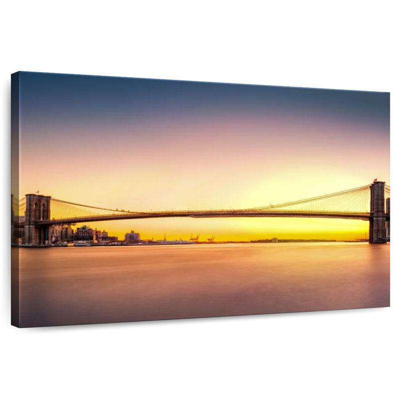 Lilie Sunset At Brooklyn Bridge, 16" H x 24" W