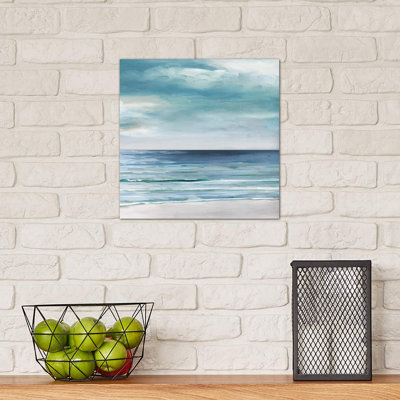 Blue Silver Shore II by Sally Swatland - Wrapped Canvas Print