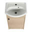 Petit meuble-lavabo autoportant de 18 po avec base en contreplaqué de lavabo en céramique et tablette ouverte
