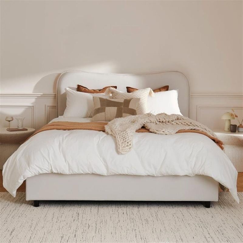 Ottoman Bed - Ivory, Double