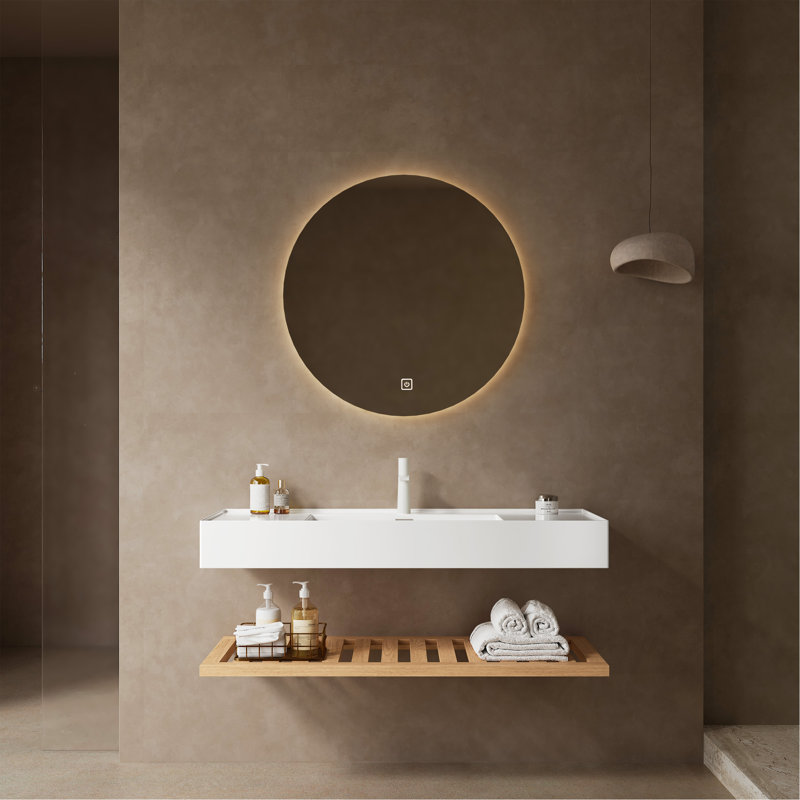 Meuble-lavabo élégant avec lavabo en acrylique de qualité supérieure et conception fonctionnelle