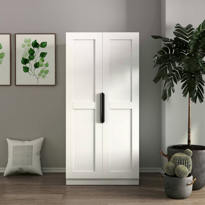 Buffet autoportant avec portes et tablettes 62,99In Kitchen Pantry Buffet, Noir, Blanc