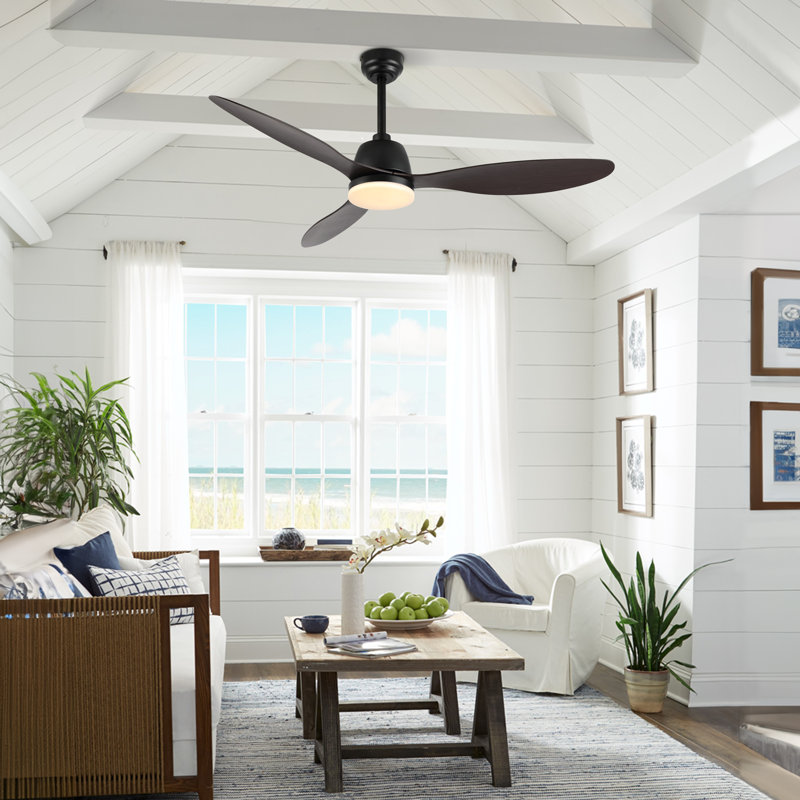 Clarra 52'' Ceiling Fan with LED Lights, Dark Brown