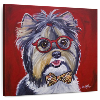 Crowle Yorkie lunettes et nœud papillon