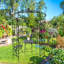 Pavillon de jardin en fer 81,3 po x 114,2 po, arche de jardin, noir, écaillage