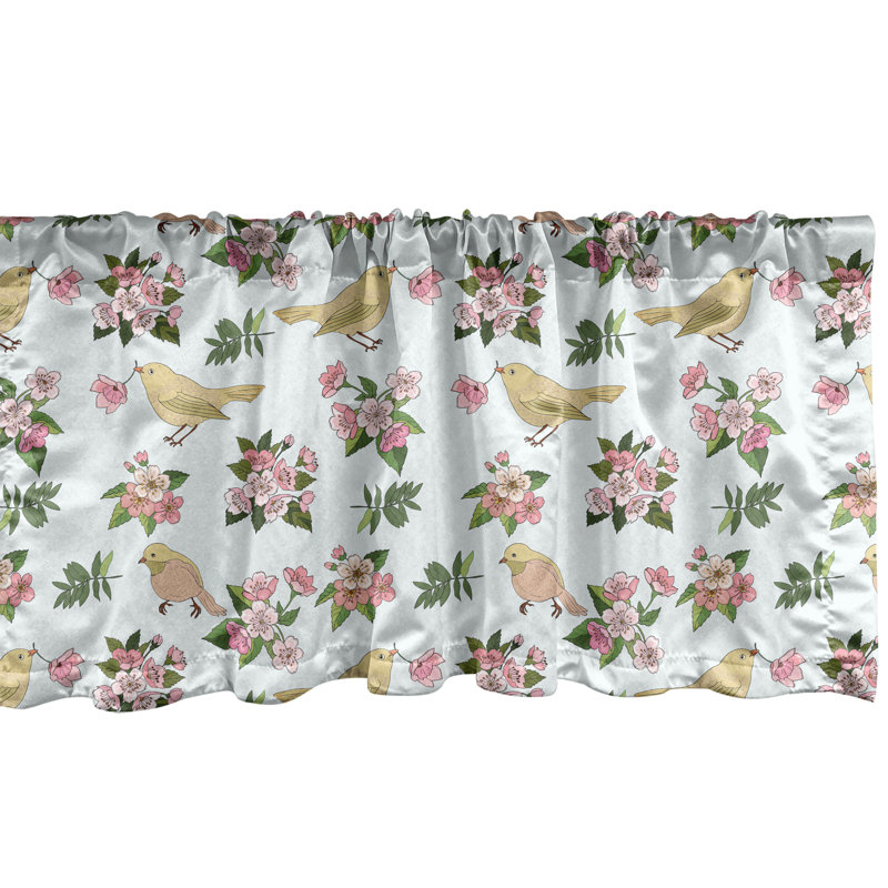 Multicolore motif de fleurs et d'oiseaux Ambesonne