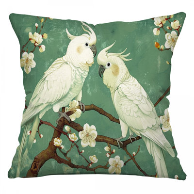Blend Parrots Microsuede Reversible Throw Pillow