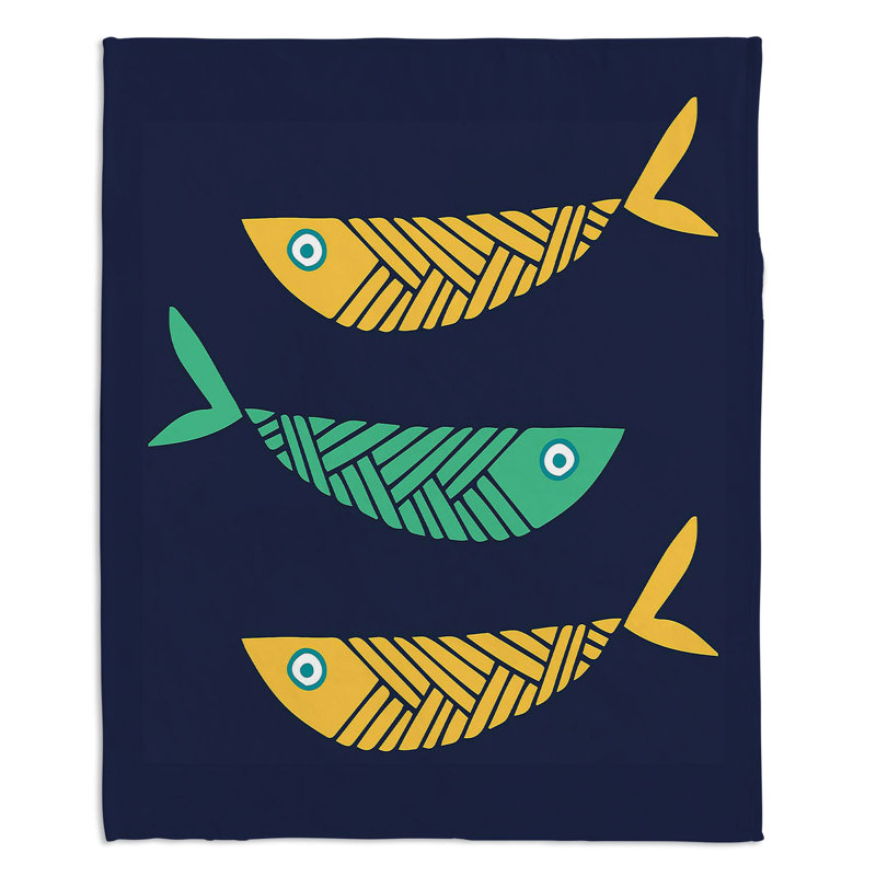 Couverture sherpa à la chambre de poisson, l 51 po x L 60 po
