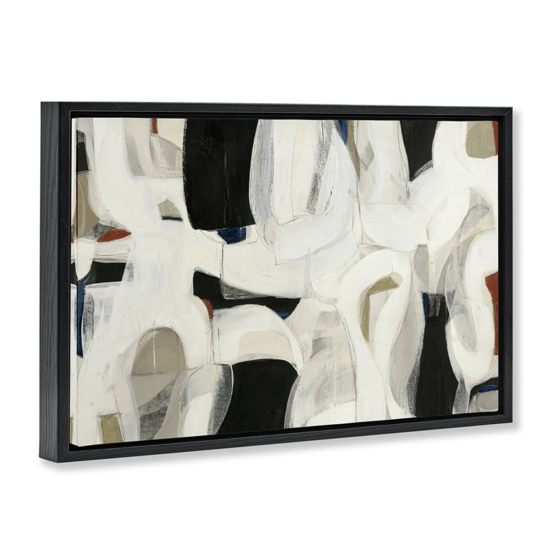 Cadre flottant Dynamic Earthy Shapes, design par Kippi Leonard, H 17 po x l 25 po, Cadre flottant noir de jais