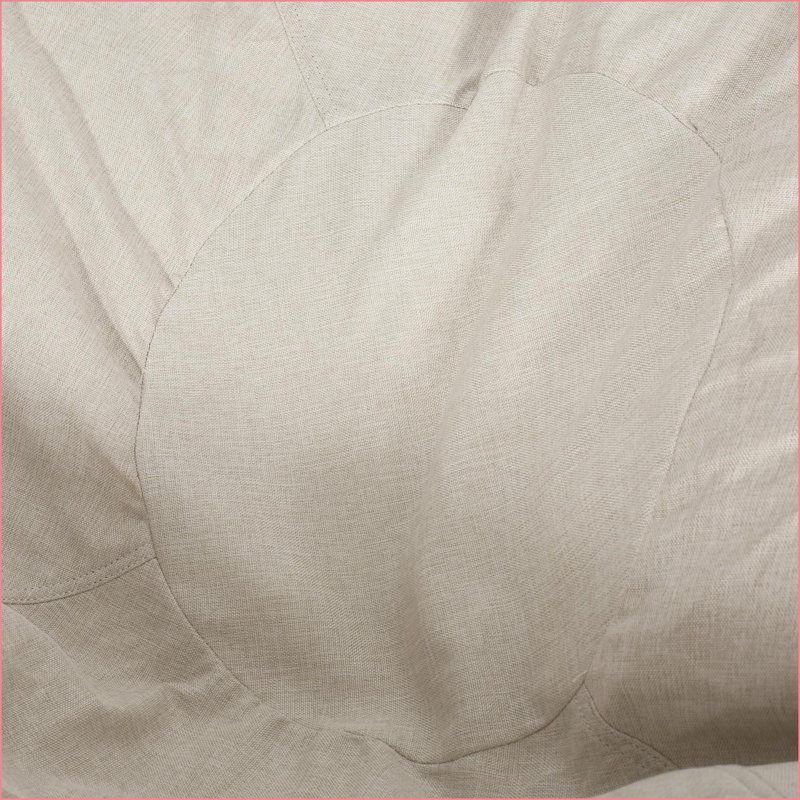 5 Foot Round Bean Bag Chair – Fabric &amp; Faux Leather, Beige &amp; Coffee Brown | Round | Brown+Beige