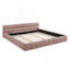 Très grand cadre de lit tapissier très grand avec tissu épais, lit plateforme grand format en chenille avec tête de lit et structure solide. Aucun sommier tapissier requis - rose (88,5 po x 85,5 po x 24 po)-1922104195-1922104197