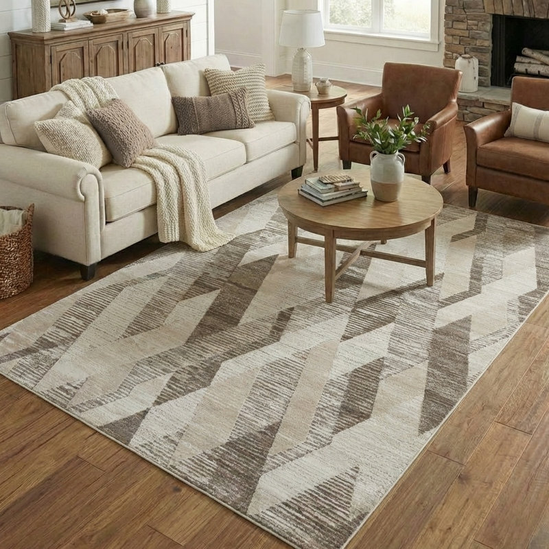 Geometric Indoor Rug, Rectangle 5' x 7'11"