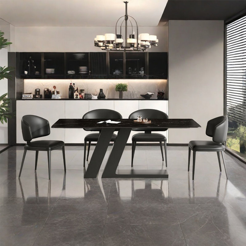 Italian style light luxury rectangular table set, 29.5"H x 55.1"L x 31.5"W
