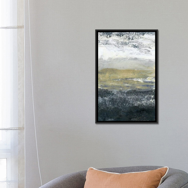 « lunaire noir », impression sur toile, H 26 po x l 18 po x P 1,5 po, Toile avec cadre noir