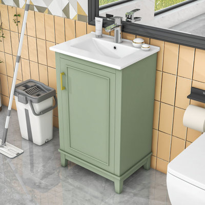 Meuble-lavabo de salle de bain avec lavabo en céramique