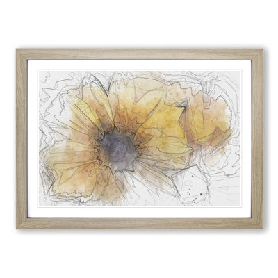 Yellow Coneflowers in Abstract - Picture Frame Graphic Art Print