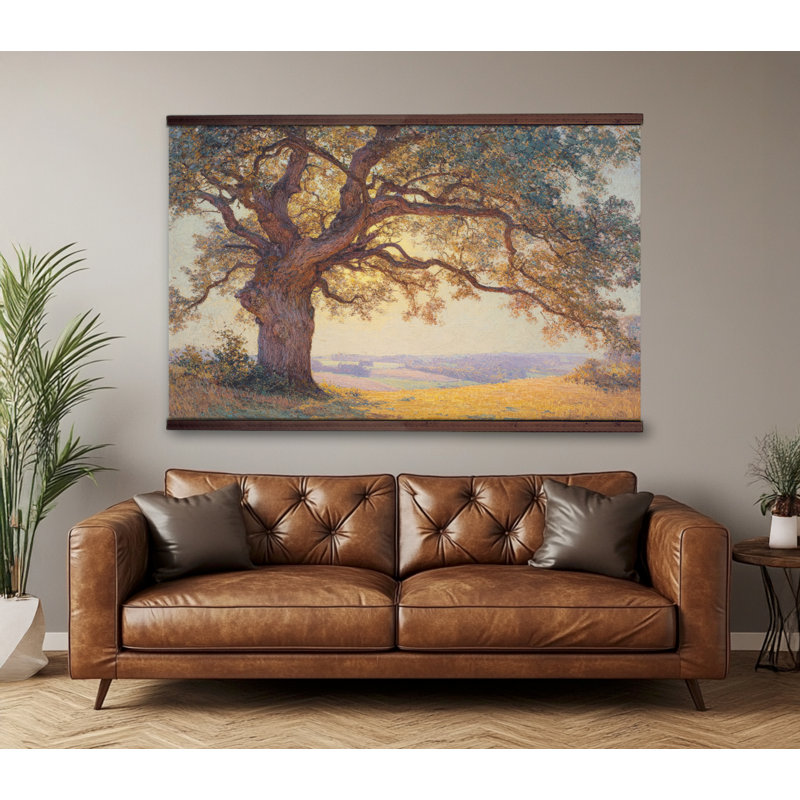 Très grand arbre, art mural, tapisserie rustique, H 40 po x l 60 po