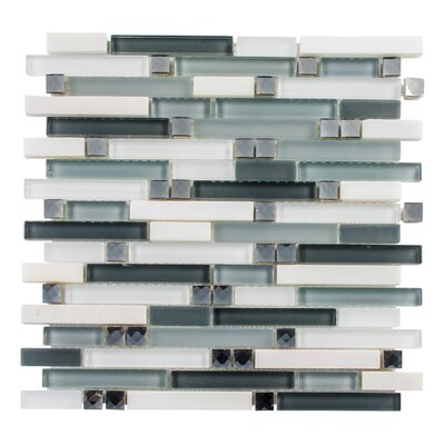 Happy Linear Glass, Metal and Natural Stone Mosaic Kitchen Backsplash, Bathroom, Shower, Pool, Wall and Floor Tile -  ANDOVA TILES, ANDHAP415