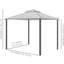 Pavillon de jardin 9,6 pi X, pavillon à 2 toits avec filet, structure en acier pour terrasse de jardin, bloc, pluie, gris