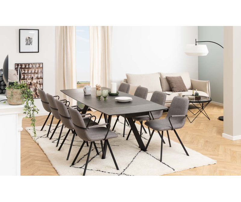Narielle Extendable Metal Base Dining Table