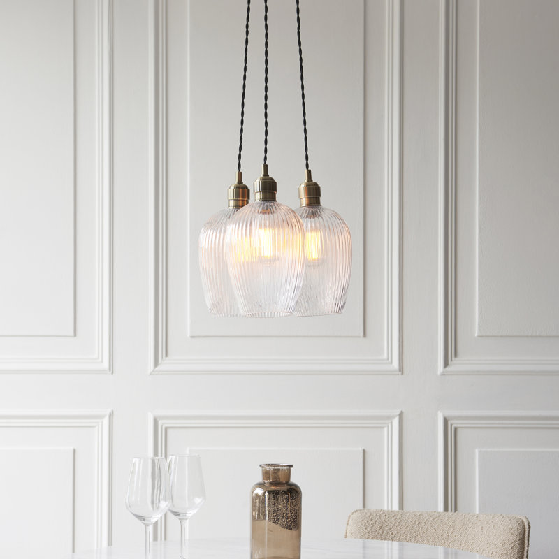 Alans 3 - Light Chandelier, Antique Brass