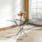 Glass Top Metal Base Dining Table-333366490