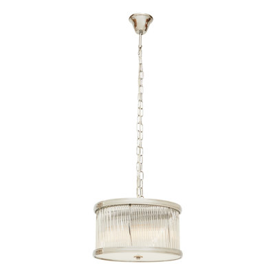 Amaud 5 - Light Silver Drum Pendant