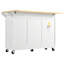 Îlot de cuisine avec comptoir pliable, chariot de rangement roulant avec tablette coulissante, porte-serviettes et tiroir de cuisine