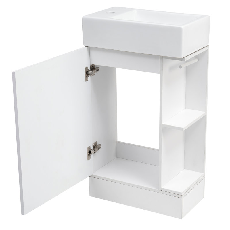 Ensemble de meuble-lavabo simple 18,6 po avec plateau en céramique