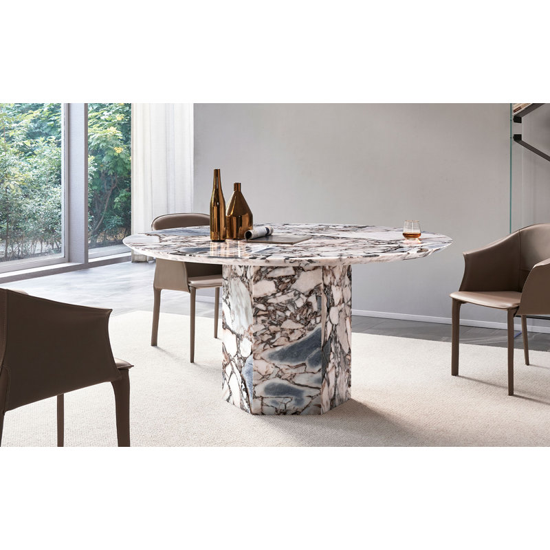 Cemile Round Marble Top Dining Table