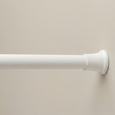 2-Piece White Spring Tension Curtain Rod, 30-62 Inch Adjustable Expandable No Drill for Windows, Bedroom, Doorway, Door, Closet