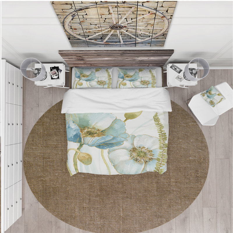 Ensemble de housse de couette My Greenhouse Flowers III, Housse simple et 1 taie décorative