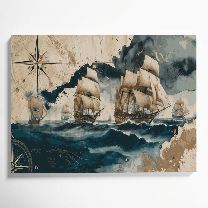 Art nautique sur toile, H 20 po x l 24 po