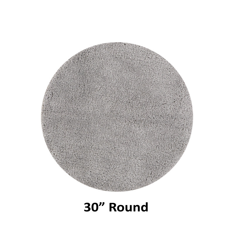 Tapis de salle de bain Micro, Gris, Rond 30 po