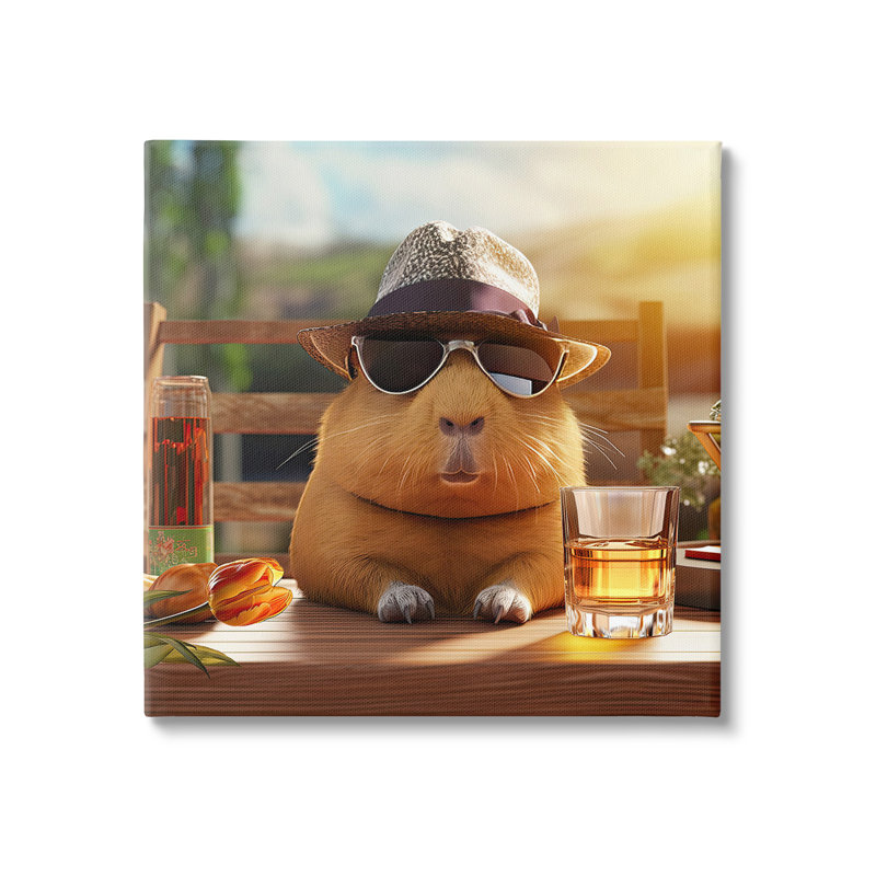 «Capybara & Summer Scenery» par Jim Baldwin, H 17 po x l 17 po