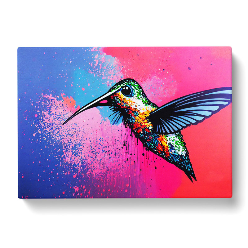 Painted Hummingbird Vol.2 Abstract - Wrapped Canvas, 35cm H x 50cm W x 3cm D