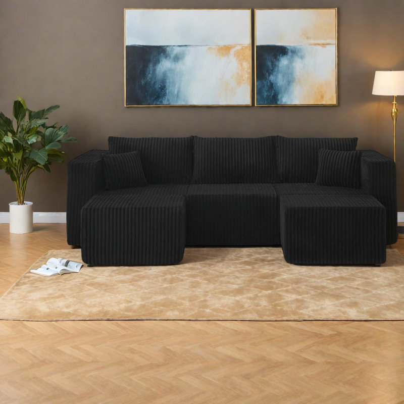 Space-saving Sofas, Foam Black Modular, Modern Minimalist Living