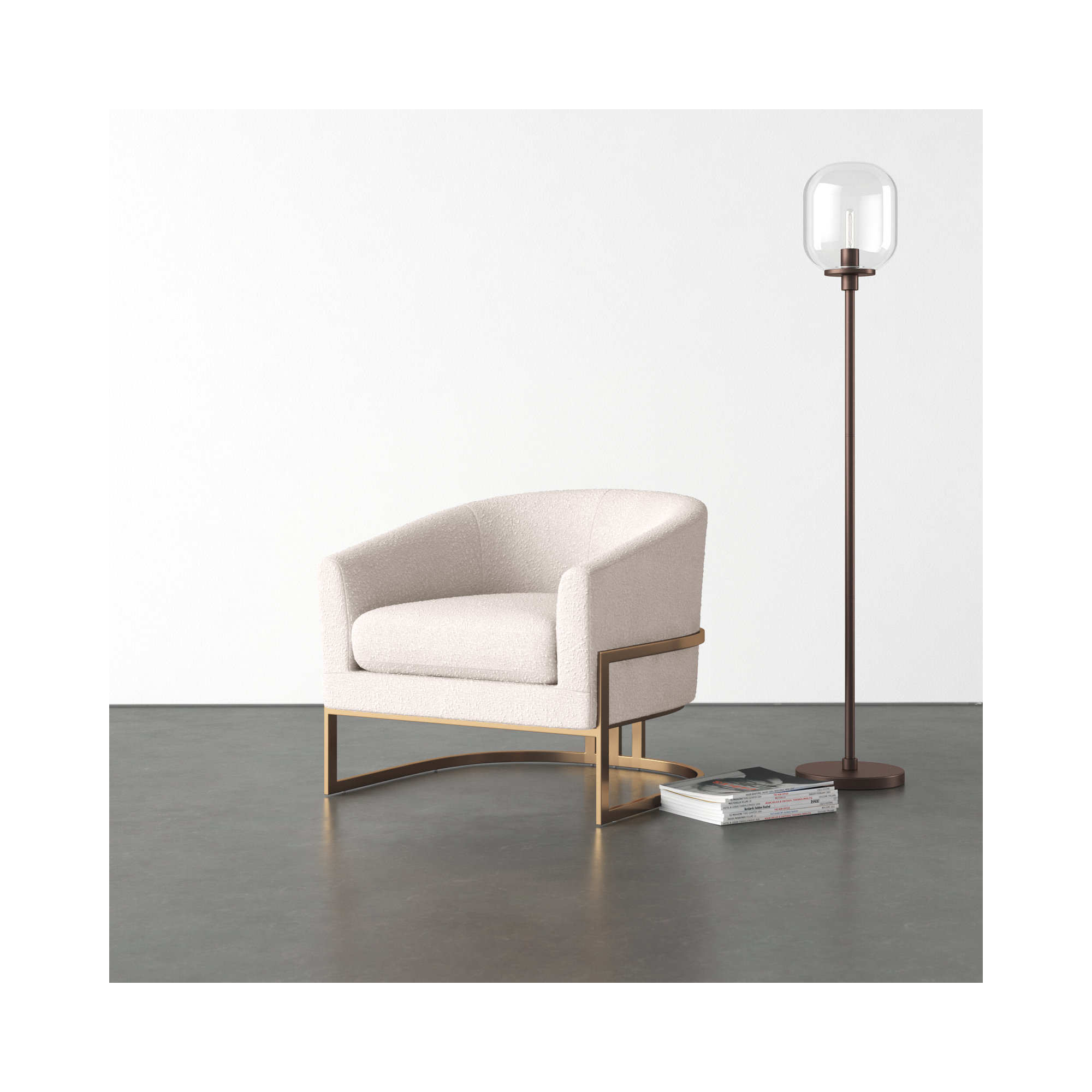 Salzburg Upholstered Barrel Chair, Knoll Natural Polyester Blend