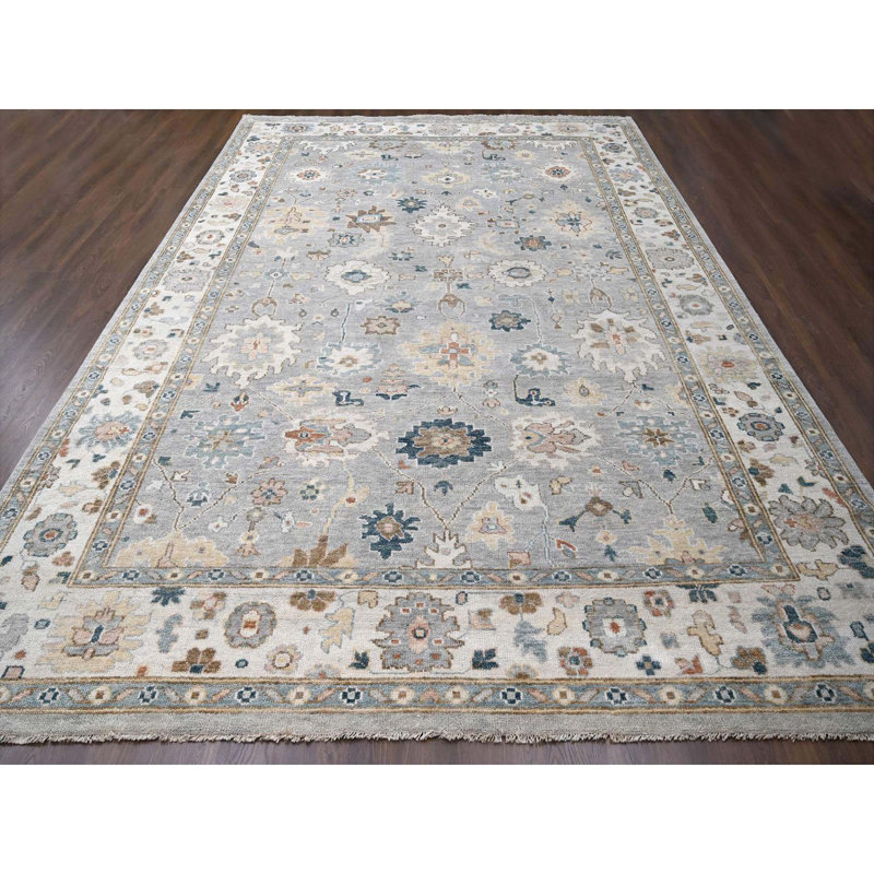 One-of-a-Kind Rectangle 12'0" X 17'10" New Age Area Rug in Grey