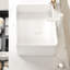 Lavabo vasque de salle de bain en céramique blanche de 20 pouces sans armoire et lavabo fonctionnel, trou de robinet pré-percé de 1,38 pouce, tuyau de drain extensible avec couvercle de trou, lavabo à addition moderne avec durabilité