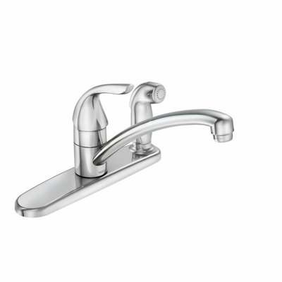 MOEN Adler Single-Handle Low Arc Kitchen Faucet with in Deck Side Sprayer in Chrome